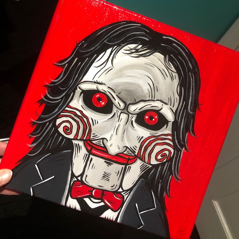 Hand Painted Jigsaw Painting on Canvas